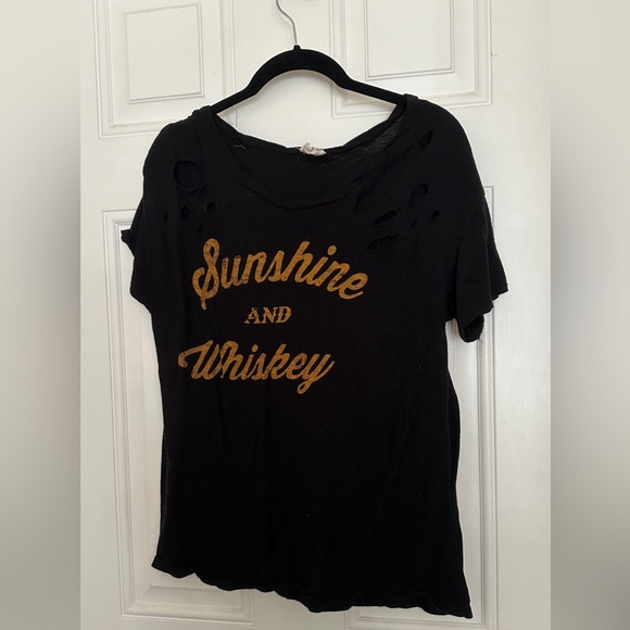 Other - Sunshine & whiskey distressed boutique shirt